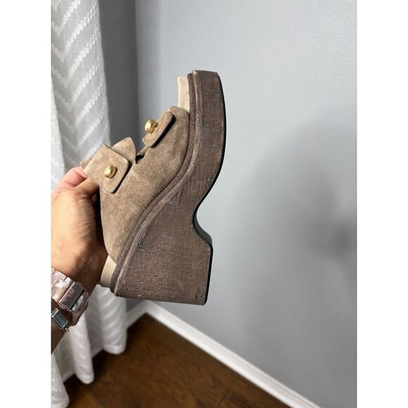 Rag and Bone Sommer Wedge Suede Sandals Leather Size 6.5 EU 36.5